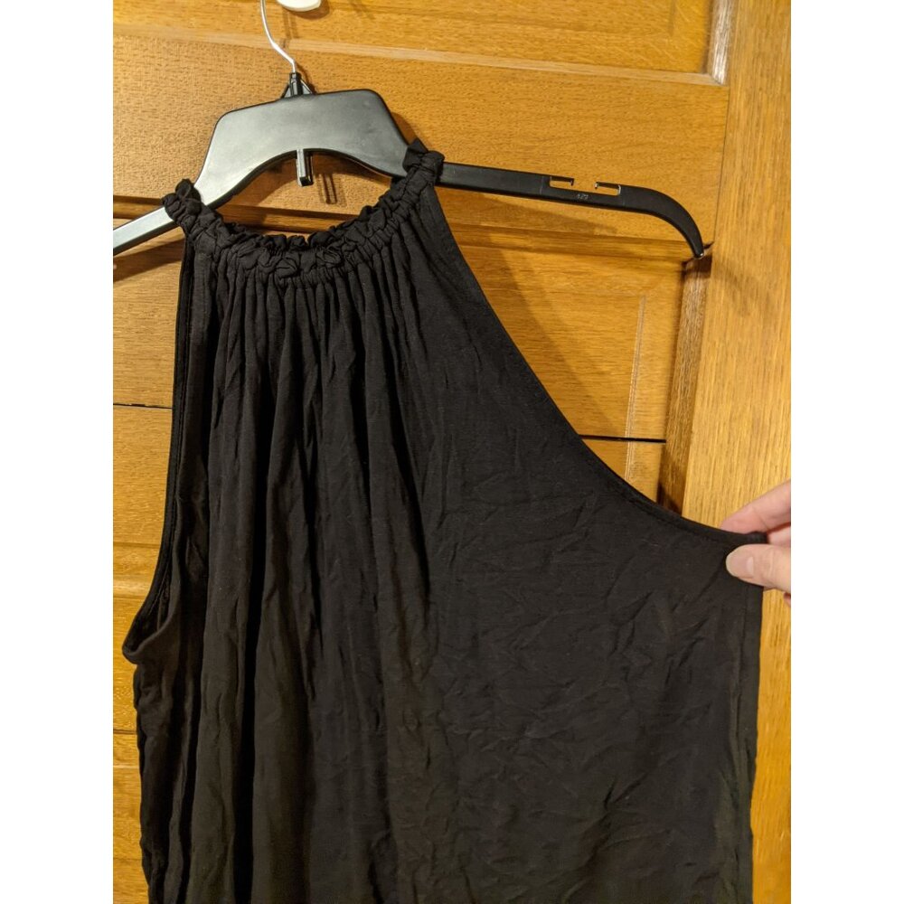 Ann Taylor Loft Shirt Women's Medium Sleeveless BlackLoft Relaxed Round Neck Cas - Picture 2 of 6